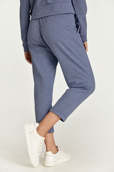 Indigo Melange Cropped Sweatpants