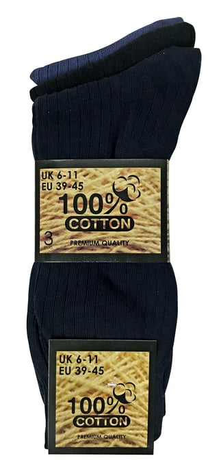 6 Pack Herren weich 100% Baumwolle atmungsaktiv farbig gerippt Kleid Socken - Image 2