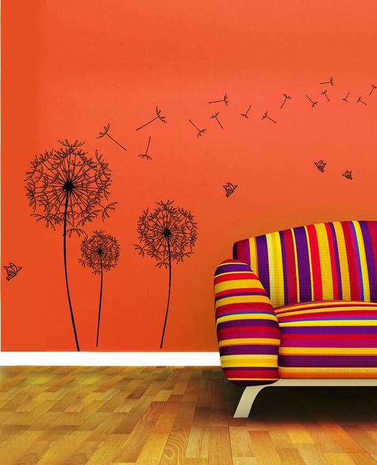Huge Black Dandelion Wall Stickers, Kitchen, Bathroom, Living room, Self-adhesive, Decal, Decoration,DIY,  Flowers