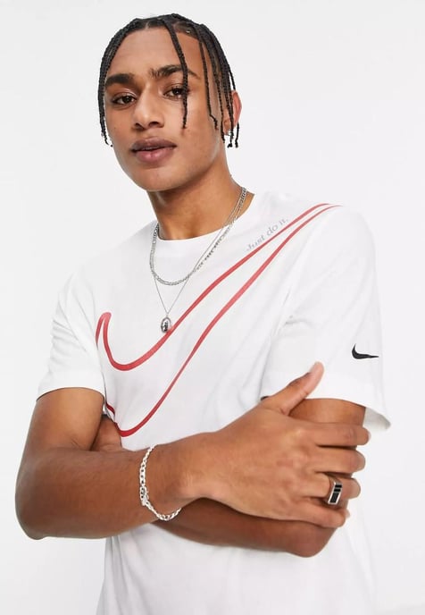 Nike Herren Sportswear T Shirt Big Logo in Weiß - Image 3
