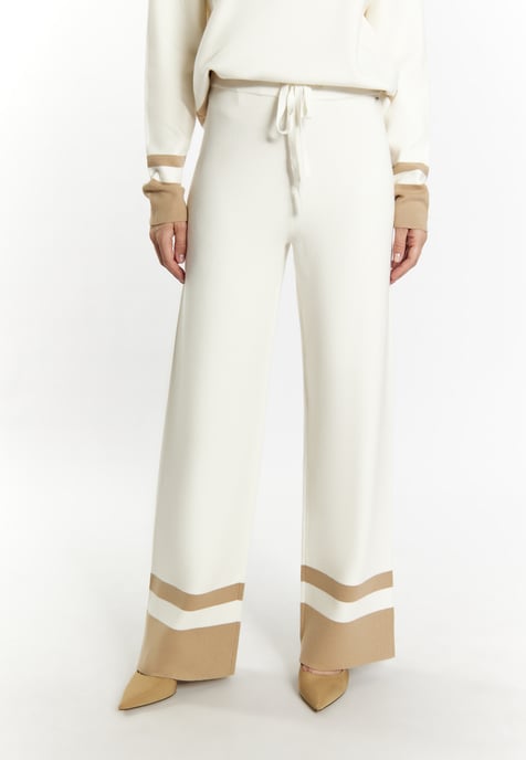 Dreimaster Strickhose Damen Wollweiss Beige - Image 3