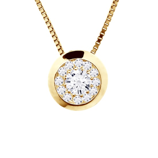DIADEMA - Necklace with Diamonds - Yellow Gold - Venetian Chain