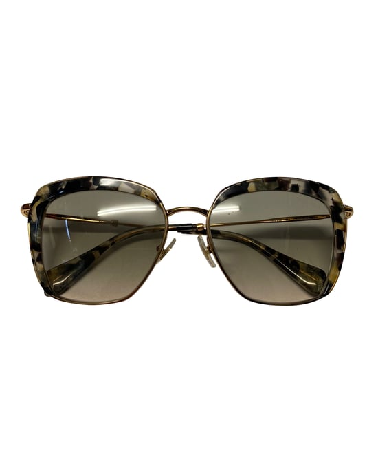 Miu Miu Tortoise Gradient SMU 52Q Cat Eye Sunglasses in Gold Metal - Image 1