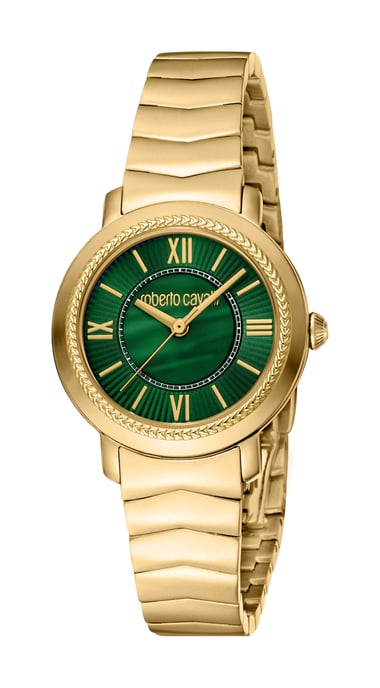 RC5L056M0065 Roberto Cavalli Damen Quarz Dunkelgrün & MOP Edelstahl 5 ATM 30 mm - Image 1
