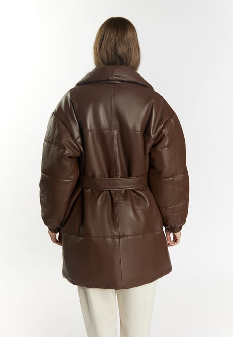 Dreimaster Lederjacke Damen braun - Image 4