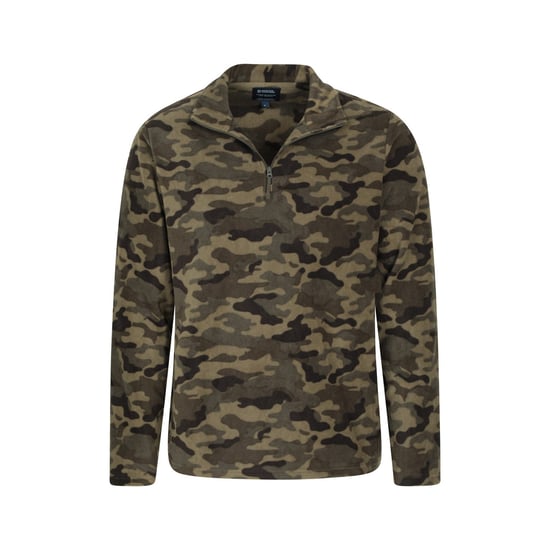 Mountain Warehouse Mens Camber II Camo Half Zip Fleece Top (Green)