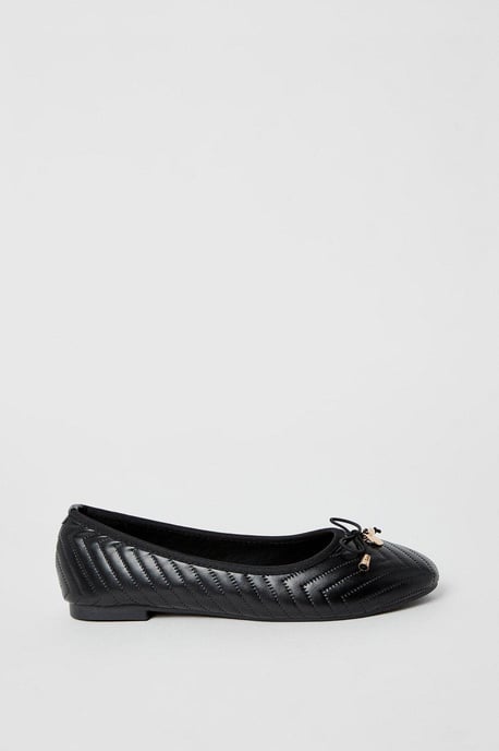 Phoenix Quilted Detail Comfort Bow Ballet Pumps