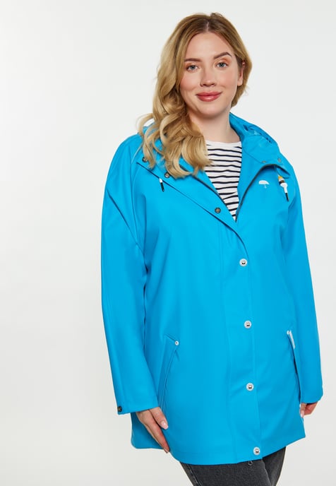 Schmuddelwedda Curvy Regenmantel Damen Cyanblau - Image 3