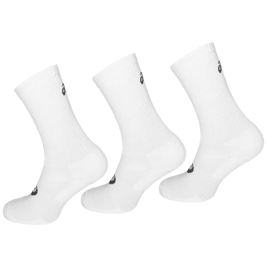 Asics – 3er-Pack einfarbige Crew-Socken für Herren in Weiß - Image 1
