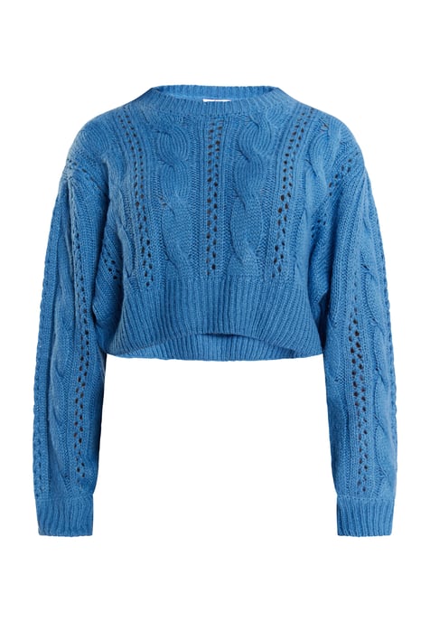 Mymo Kurzer Strickpullover Damen Himmelblau - Image 1