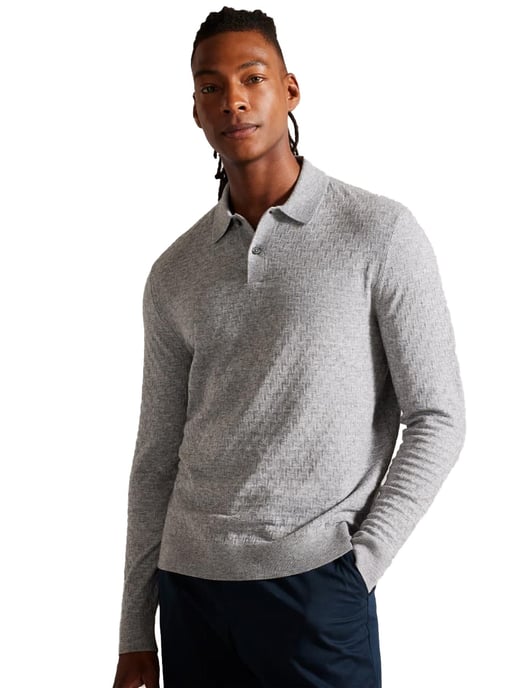 Ted Baker | Herren Langarm-Poloshirt aus Strick - Morar - Image 1