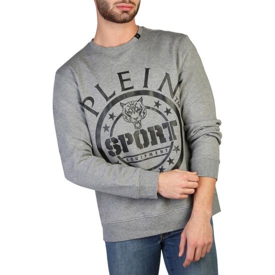 Plein Sport Herren Grauer Baumwollpullover - Image 1