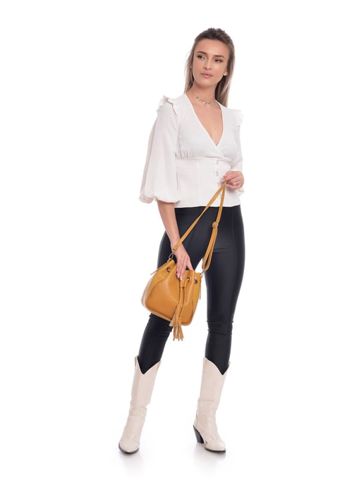 Carla Ferreri SS22 CF 1400 Moutarde Cuir de vachette Sac - Image 5