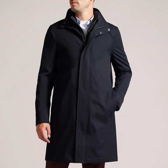 Herren Ted Baker Erolson Funnel Neck Mantel in Marineblau - Image 2