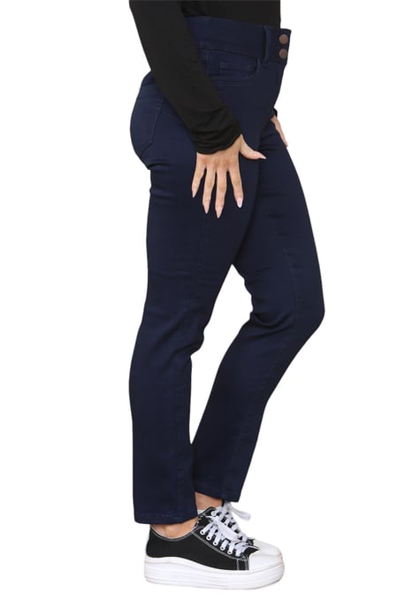 M&Co Womens Lift & Shape Slim Leg Jeans in Indigo Blau - Image 3