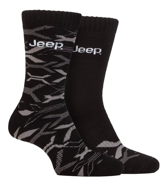 Mens Bamboo Arbeit Boot Socken | Jeep | weich und atmungsaktiv dicken Heavy Duty gepolstert Socken, stricken gerippt Stil Walking Socken - schwarz / Holzkohle - Image 1