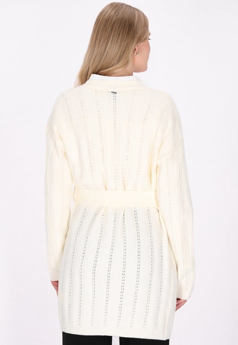 Dreimaster Cardigan Damen Wollweiss - Image 4