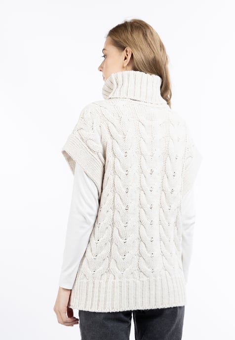 Dreimaster Strickweste Damen WOLLWEISS - Image 4