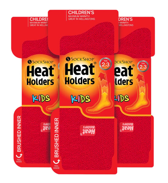 Kinder Thermosocken für den Winter | 3 Paar Mutlipack | Wärmehalter | Kniestrümpfe | Gummistiefel | Wandern - Rot - Image 2