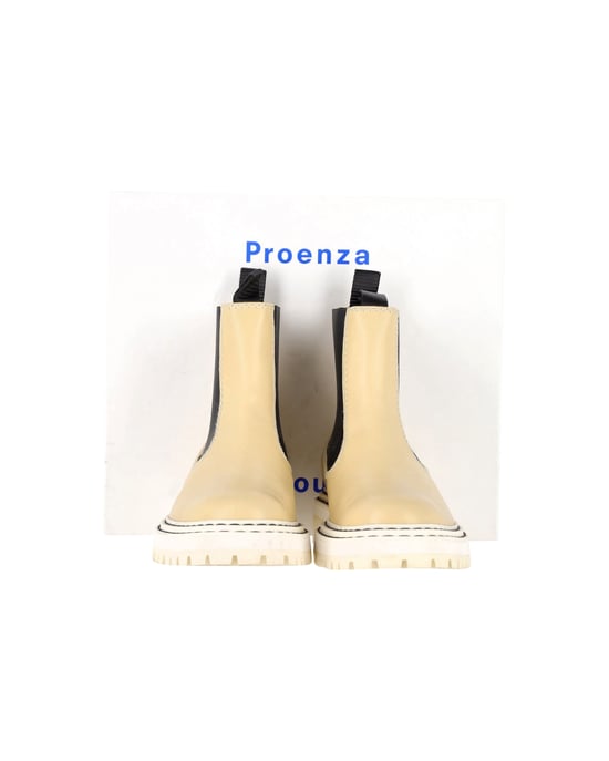 Proenza Schouler Chelsea-Stiefeletten aus beigem Leder - Image 3