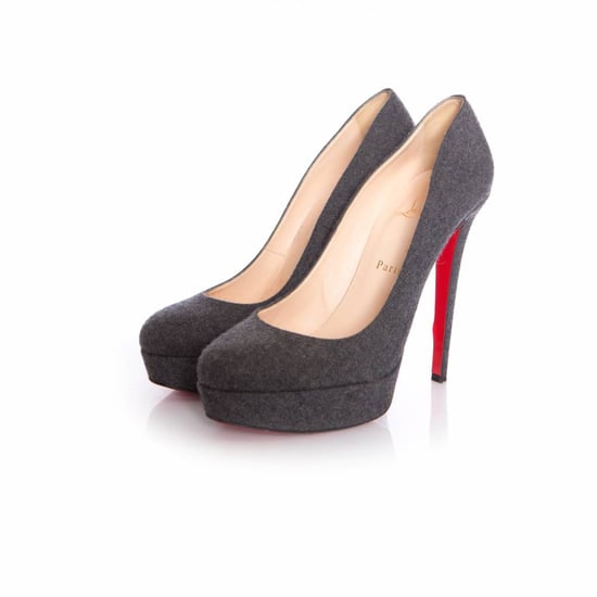 Graue 'bianca 140' Woll-Plateau-Pumps. - Image 1