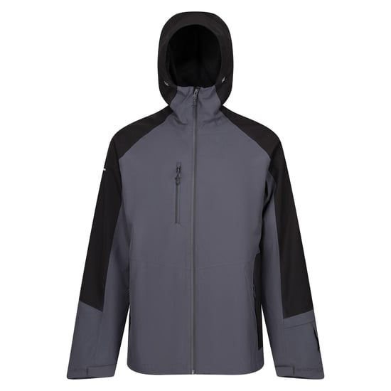 Regatta Mens X-Pro Beacon Contrast Detail Waterproof Jacket (Seal Grey/Black)