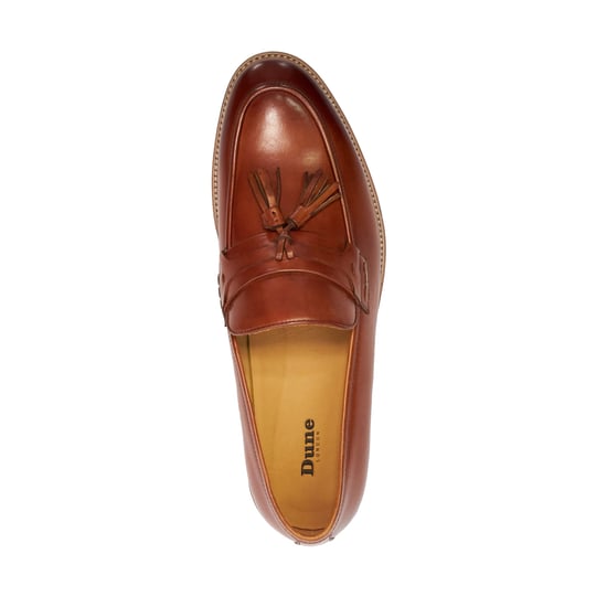 Dune Simley Leder Herren Slipper In Beige - Image 4