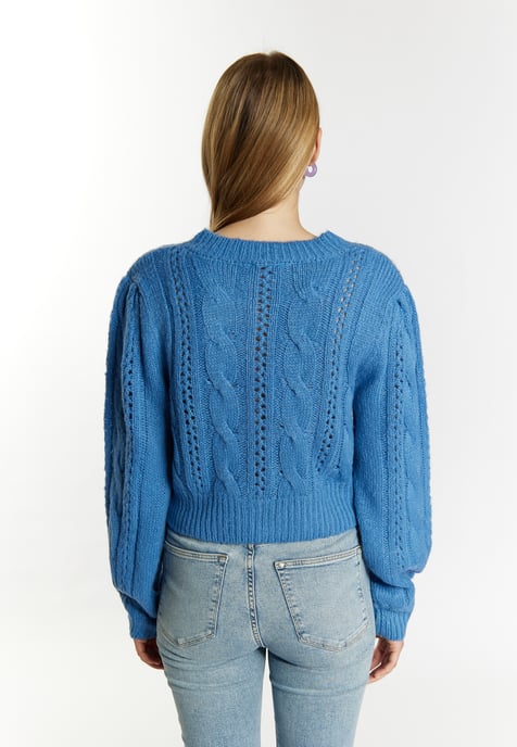 Mymo Strickcardigan Damen Himmelblau - Image 4
