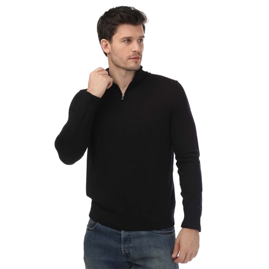 Sweat Limehas Merino Wool Core Demi-Zip Ted Baker Pour Homme en Bleu Marine - Image 3