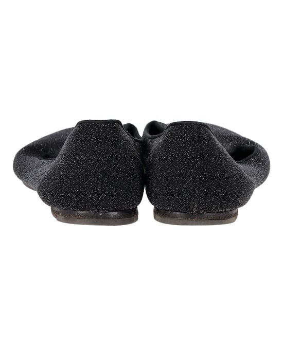 Saint Laurent schimmernde Ballerinas in schwarzem Glitzer - Image 4