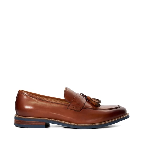 Dune Simley Leder Herren Slipper In Beige - Image 2