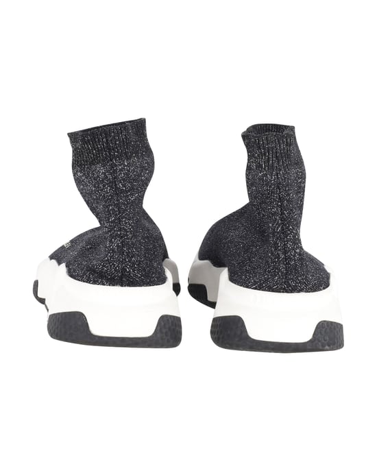 Balenciaga Glitzernde Speed Trainer aus schwarzem und silbernem Polyester - Image 4