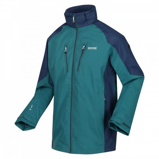 Regatta Mens Calderdale IV Waterproof Softshell Hooded Walking Jacket (Pacific Green/Admiral Blue) - Image 1