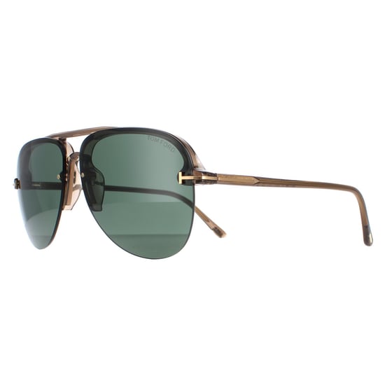 Tom Ford Aviator Mens Shiny Light Brown Green Terry 02 FT1004