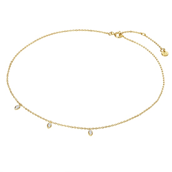Necklace sterling silver yellow gold zirconia white Glanzstücke München - Image 2