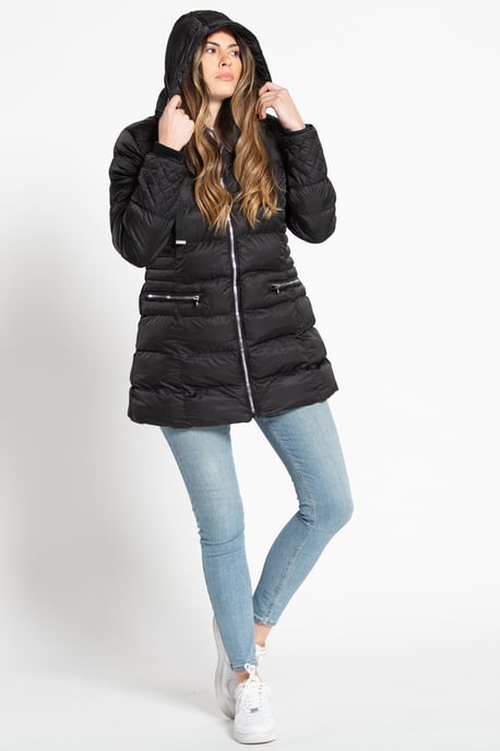 Longline Lightly Padded Hooded Jacket