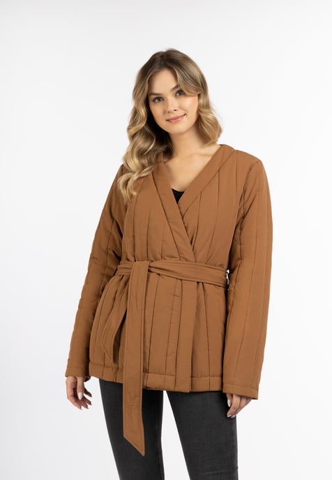 Dreimaster Baumwolljacke mit leichter Wattierung Damen Kamel - Image 2