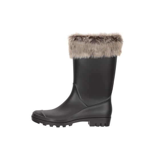 Mountain Warehouse Womens/Ladies Faux Fur Lined Wellington Boots (Beige)