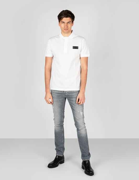 Les Hommes Polo Shirt Pique Men's White