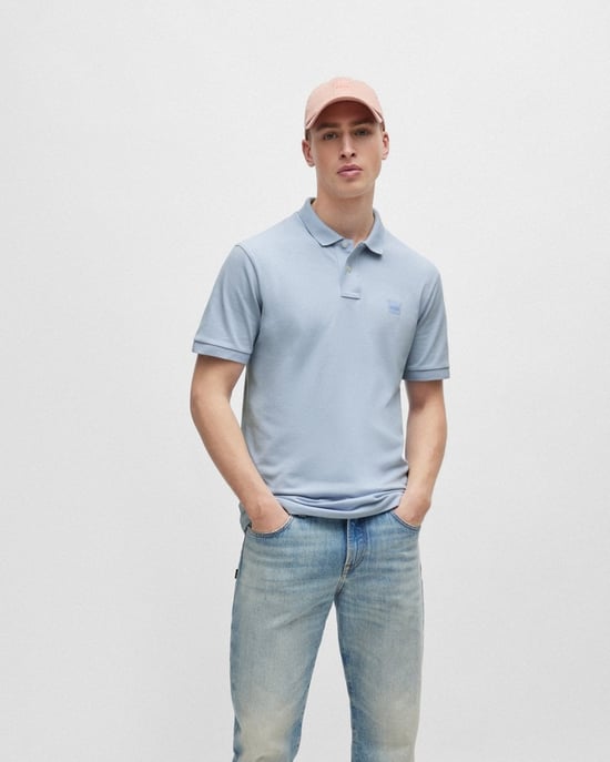 BOSS Orange Passenger Herren Stretch-Baumwoll Slim-Fit Polo-Shirt mit Logo-Patch - Image 3