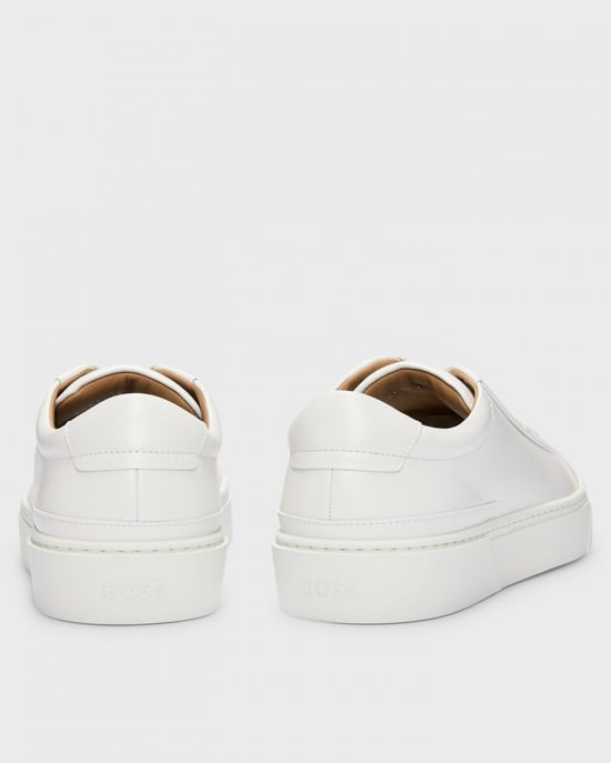 BOSS Orange Gary Tenn Mens Leather Low-Top Trainers with Branded Lace Loop NOS - Image 4