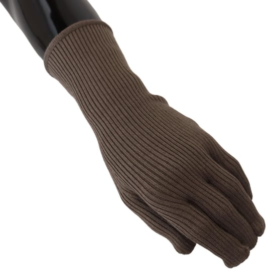 Gray Cashmere Knitted Winter Gloves - Image 6
