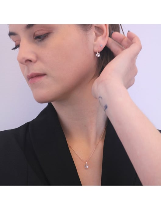 Edle Ohrringe - Rose Gold und Kristall - Image 2