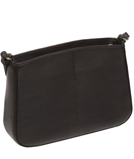 Helena' Black Nappa Leather Cross Body Bag