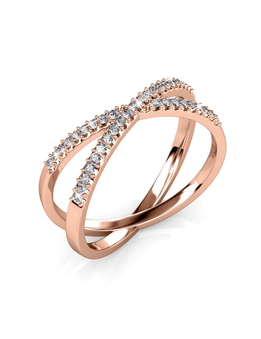 X Ring - Rose Gold und Kristall - Image 3