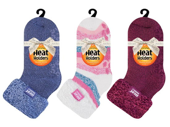 Womens Fluffy Slipper Bed Socks with Grips | Heat Holders | 3 Pair Multipack | Ladies Warm Fleece Lined Non Slip Socks | Winter Gifts for Her - Pack 1 - Image 2