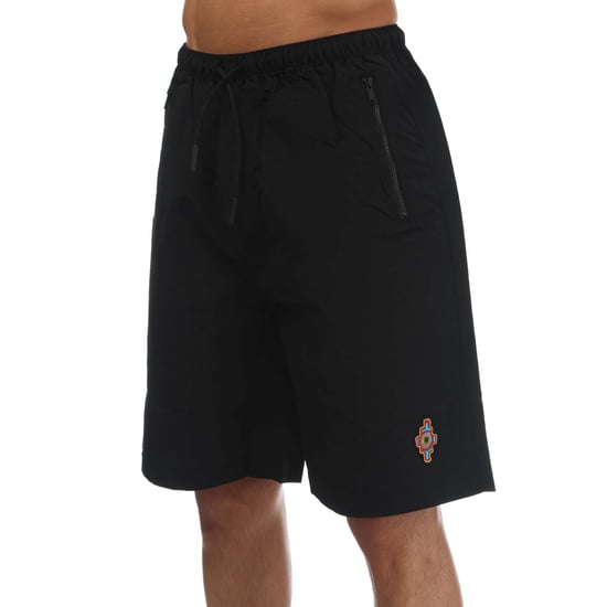 Men's Marcelo Burlon Sunset Cross Nylon Shorts in Black Red