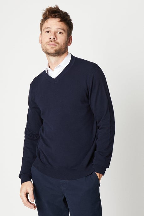Cotton Rich V Neck Jumper