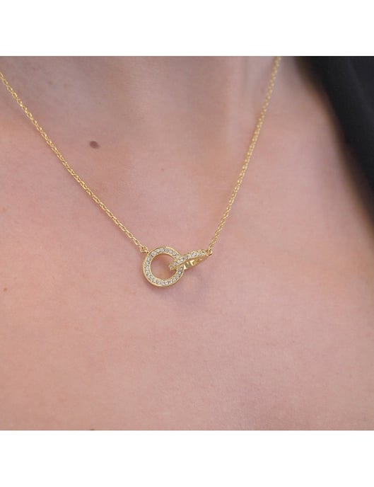 Circle Twin Halskette - Gold und Kristall - Image 2