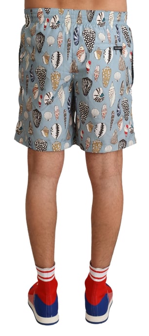 Dolce & Gabbana Hommes Blue Seashell Beachwear Swimwear Shorts - Image 3